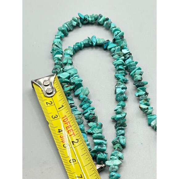 Vintage DTR Turquoise Chips Necklace Jay King Desert Trade Rose Beaded Strand - Picture 7 of 7